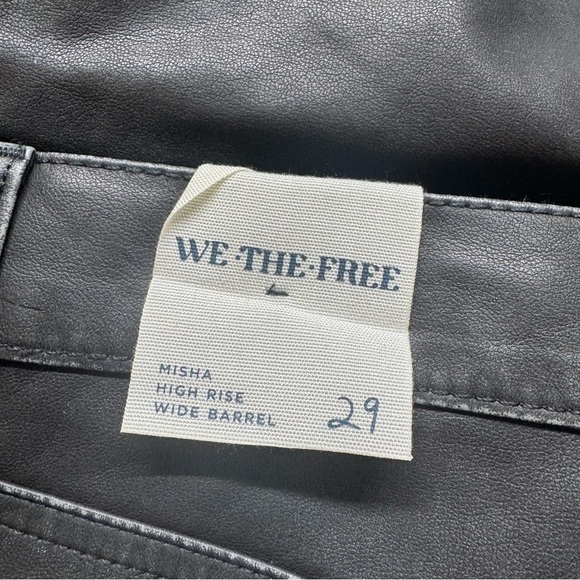 NWT Free People We The Free Misha Vegan Leather Pants Barrel Wide Leg Black 29 - Picture 7 of 11